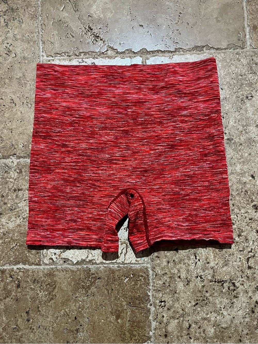 Colsie by Target red space-dye foldover knit shorts